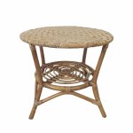 Table basse guridon en rotin
