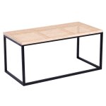 Table basse industrielle en rotin et mtal noir