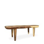 Table basse irrégulière en bois marron l 130 cm Table basse irrégulière en bois marron l 130 cm