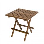 Table basse de jardin carre pliante en teck huil