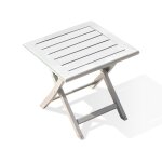 Table basse de jardin pliante en aluminium blanc