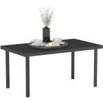 Table basse jardin rectangulaire mtal noir