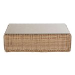 Table basse de jardin en résine tressée recyclée beige et verre trempé l119 Table basse de jardin en résine tressée recyclée beige et verre trempé l119