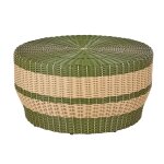Table basse de jardin en résine tressée recyclée beige et vert kaki d80 Table basse de jardin en résine tressée recyclée beige et vert kaki d80