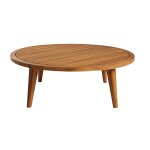 Table basse de jardin ronde en acacia massif l100