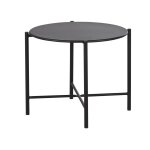 Table basse de jardin ronde en acier noir d50