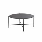 Table basse de jardin ronde en acier noir d74
