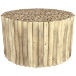 Table basse de jardin ronde en rondins de teck d70 cm Table basse de jardin ronde en rondins de teck d70 cm