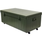 Table basse malle en mtal kaki