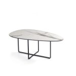 Table basse en mtal blanc 90x50 cm 35h