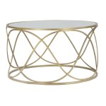 Table basse en m�tal dor� � 70x40 cm