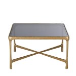 Table basse en métal effet laiton vieilli et verre trempé l81 Table basse en métal effet laiton vieilli et verre trempé l81