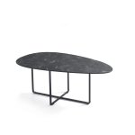 Table basse en mtal noir 90x50 cm 35h