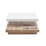 Table basse modulable effet bois , blanc