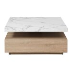 Table basse modulable effet bois , blanc Table basse modulable effet bois , blanc