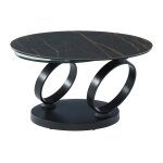 Table basse modulable verre tremp� transparent, noir