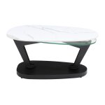 Table basse modulable verre tremp transparent, noir, blanc