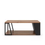 Table basse noyer et noir laqué h36 Table basse noyer et noir laqué h36
