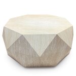 Table basse octogonale l95cm mercury effet travertin beige