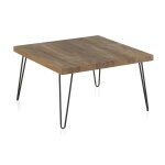 Table basse en orme ancien avec pieds en métal Table basse en orme ancien avec pieds en métal