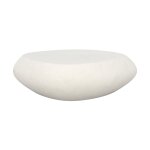 Table basse ovale en bton blanc 105 cm