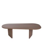 Table basse ovale en bois 130x65cm - bois fonc�