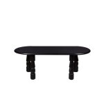 Table basse ovale en bois style ethnique l115 noir Table basse ovale en bois style ethnique l115 noir