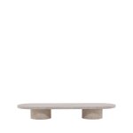 Table basse ovale effet marbre 190x60cm - beige