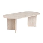 Table basse ovale - l119 cm - effet travertin Table basse ovale - l119 cm - effet travertin