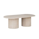 Table basse ovale en marbre composite beige Table basse ovale en marbre composite beige