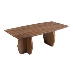 Table basse ovale en noyer au design moderne Table basse ovale en noyer au design moderne