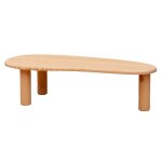 Table basse ovale en pin massif naturel 130 cm verni Table basse ovale en pin massif naturel 130 cm verni