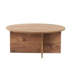 Table basse avec plateau arrondi l90 cm - effet pin atlantique Table basse avec plateau arrondi l90 cm - effet pin atlantique