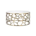 Table basse avec plateau en marbre et aluminium