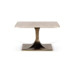Table basse avec plateau en marbre et structure en bronze