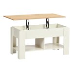 Table basse avec plateau relevable extrieure relevable blanche