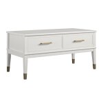 Table basse avec plateau relevable en mlamin blanc