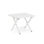 Table basse pliante de jardin en aluminium l44 blanc