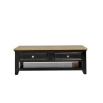 Table basse rectangle double plateau 4 tiroirs noir
