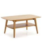 Table basse rectangulaire, bois massif couleur chêne, 100 cm longueur Table basse rectangulaire, bois massif couleur chêne, 100 cm longueur
