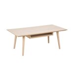 Table basse rectangulaire chêne blanchi avec niche l115 Table basse rectangulaire chêne blanchi avec niche l115