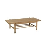 Table basse rectangulaire en chne teinte claire
