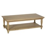 Table basse rectangulaire en chne teinte claire