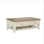 Table basse rectangulaire double plateau 4 tiroirs blanche Table basse rectangulaire double plateau 4 tiroirs blanche