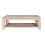 Table basse rectangulaire finition bois chêne blanchi massif Table basse rectangulaire finition bois chêne blanchi massif