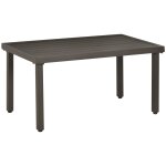 Table basse rectangulaire de jardin plateau à lattes acier marron Table basse rectangulaire de jardin plateau à lattes acier marron