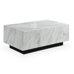 Table basse rectangulaire marbre d'ingénierie blanc Table basse rectangulaire marbre d'ingénierie blanc