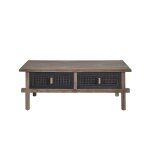 Table basse rectangulaire en pin massif recycl