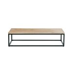 Table basse rectangulaire en teck et métal Table basse rectangulaire en teck et métal