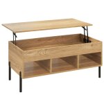 Table basse rglable en hauteur naturel 100 x 50 x 59, 5 cm
